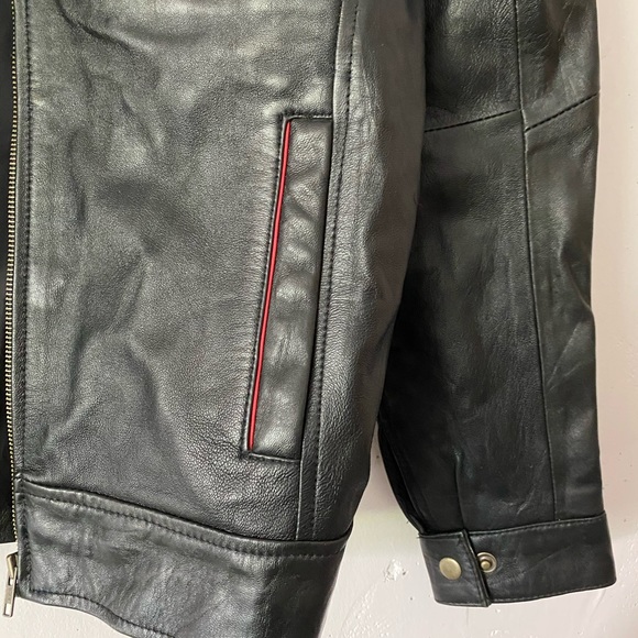 Real Leather Biker Jacket - Picture 3 of 7